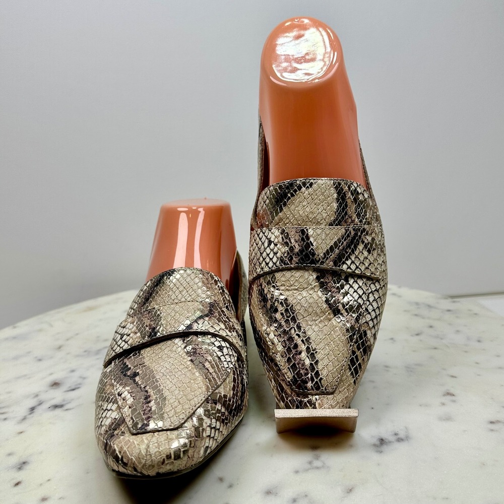 Rockport Total Motion Snakeskin Print Leather Loafers CI1995 Women 7 M Neutral